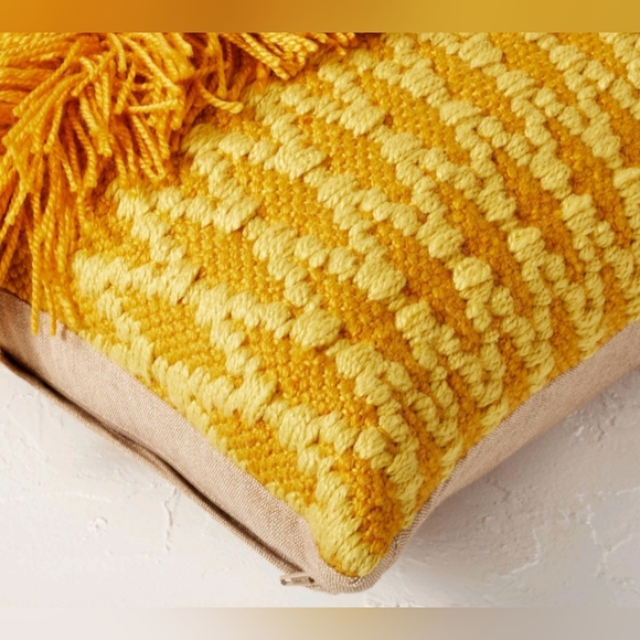 Opalhouse designed Jungalow DiamondTexturedWovenSquareThrowPillowGold - Picture 4 of 6